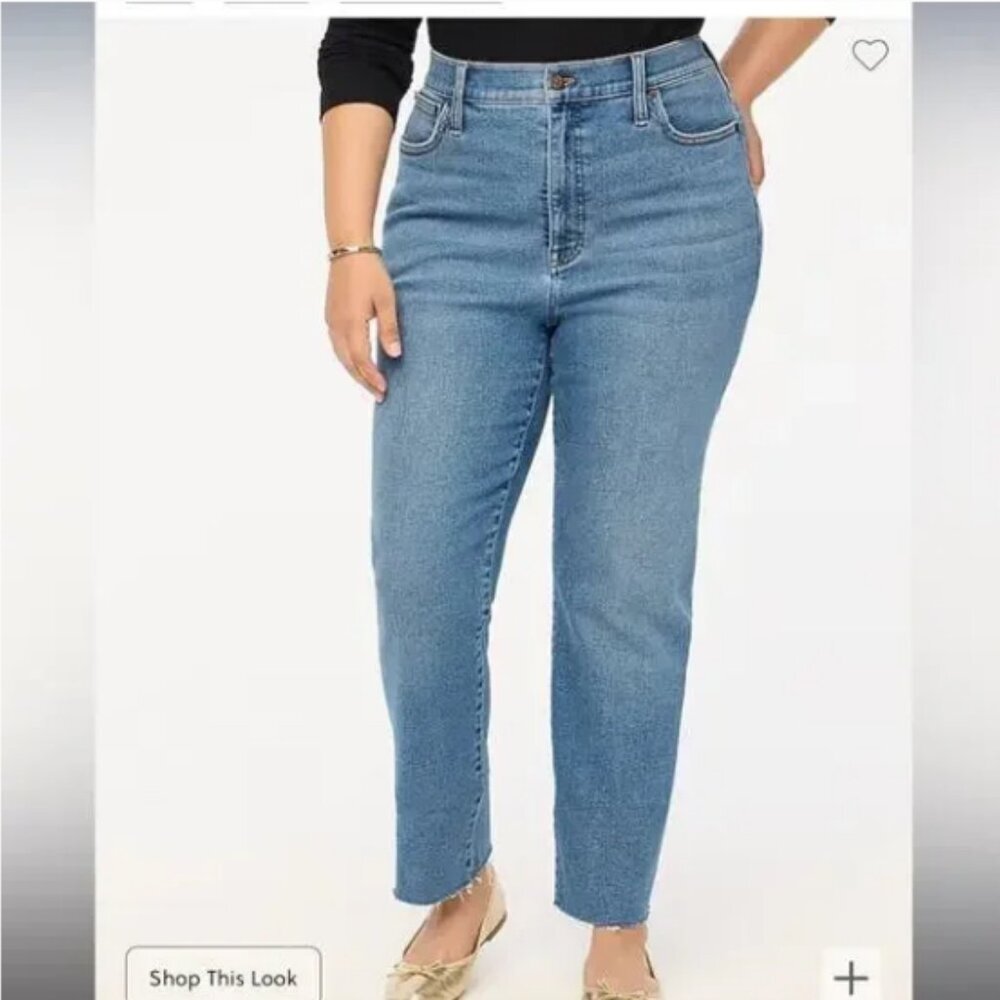 NWT J. Crew Women's Stovepipe Straight Leg High Waist Blue Jeans Size 34